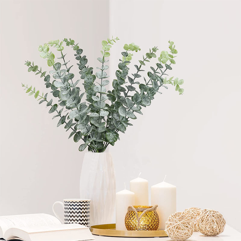 12pcs Artificial Eucalyptus Leaves Green Branches Wedding Party