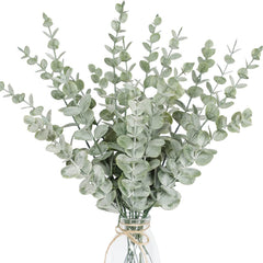 12pcs Artificial Eucalyptus Leaves Green Branches Wedding Party
