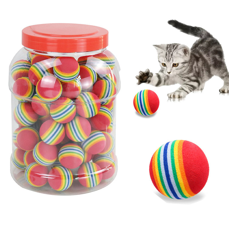 Interactive Rainbow Ball Cat Teaser Toy Fun Pet Supplies