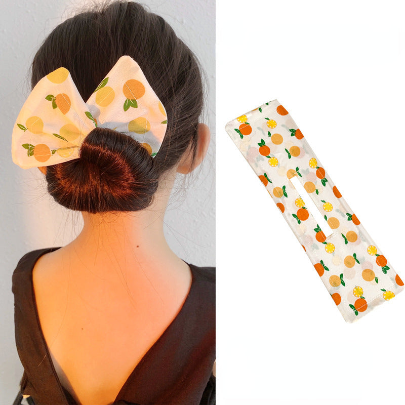 Fruit Pattern Hair Bun Maker French Hairstyle Twist Donut for Women Girls