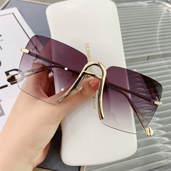 Square Rimless Sunglasses Gradient UV400 Sun Shades Glasses