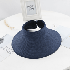 Bowknot Ponytail Sun Visor Hat Wide Brim UV Protection Straw Sun Hats