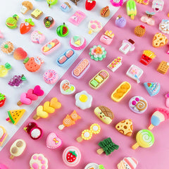 20pcs DIY Crafts Kit Play Home Simulation Food Cake Hair Clip Resin Ornaments