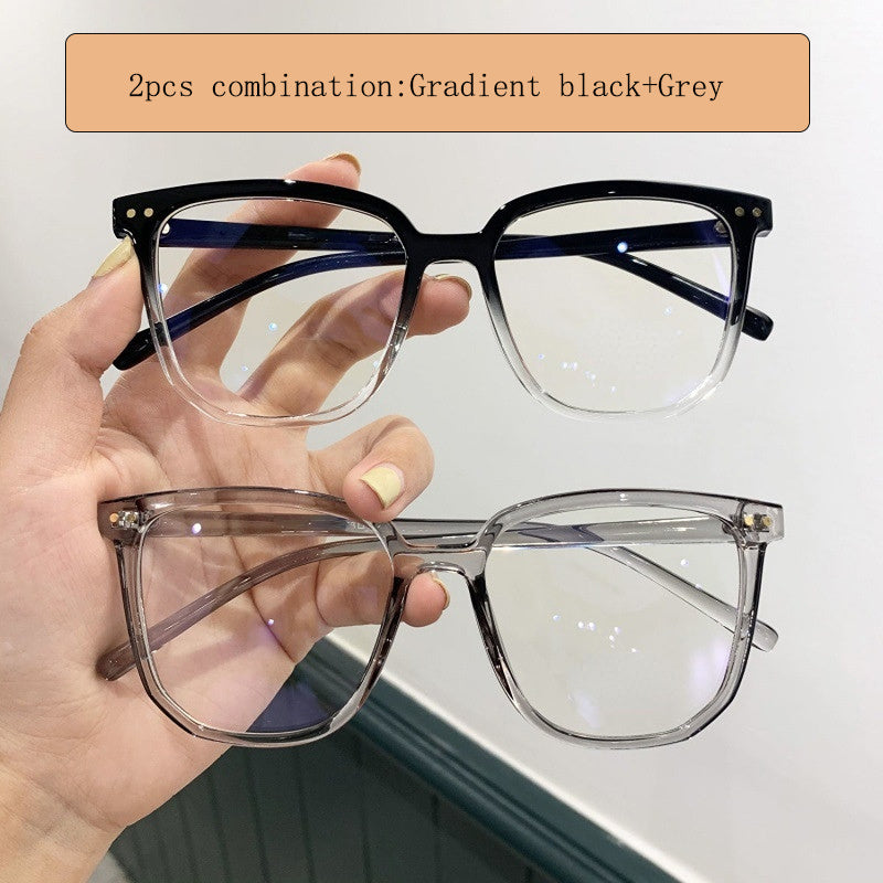 2 Pairs Jelly Square Clear Lens Computer Glasses
