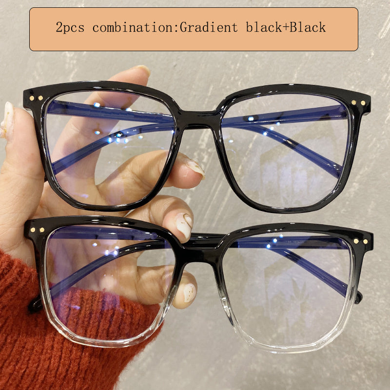 2 Pairs Jelly Square Clear Lens Computer Glasses