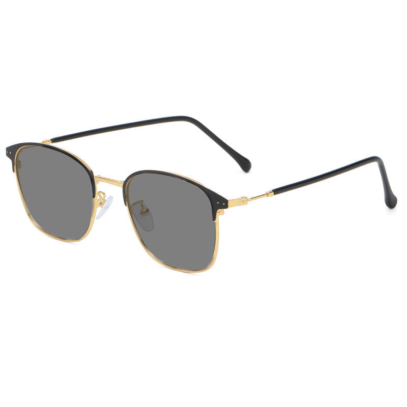 Men's Vintage Alloy Sunglasses Photochromic Lenses Anti Glasses