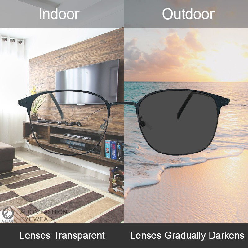 Men's Vintage Alloy Sunglasses Photochromic Lenses Anti Glasses