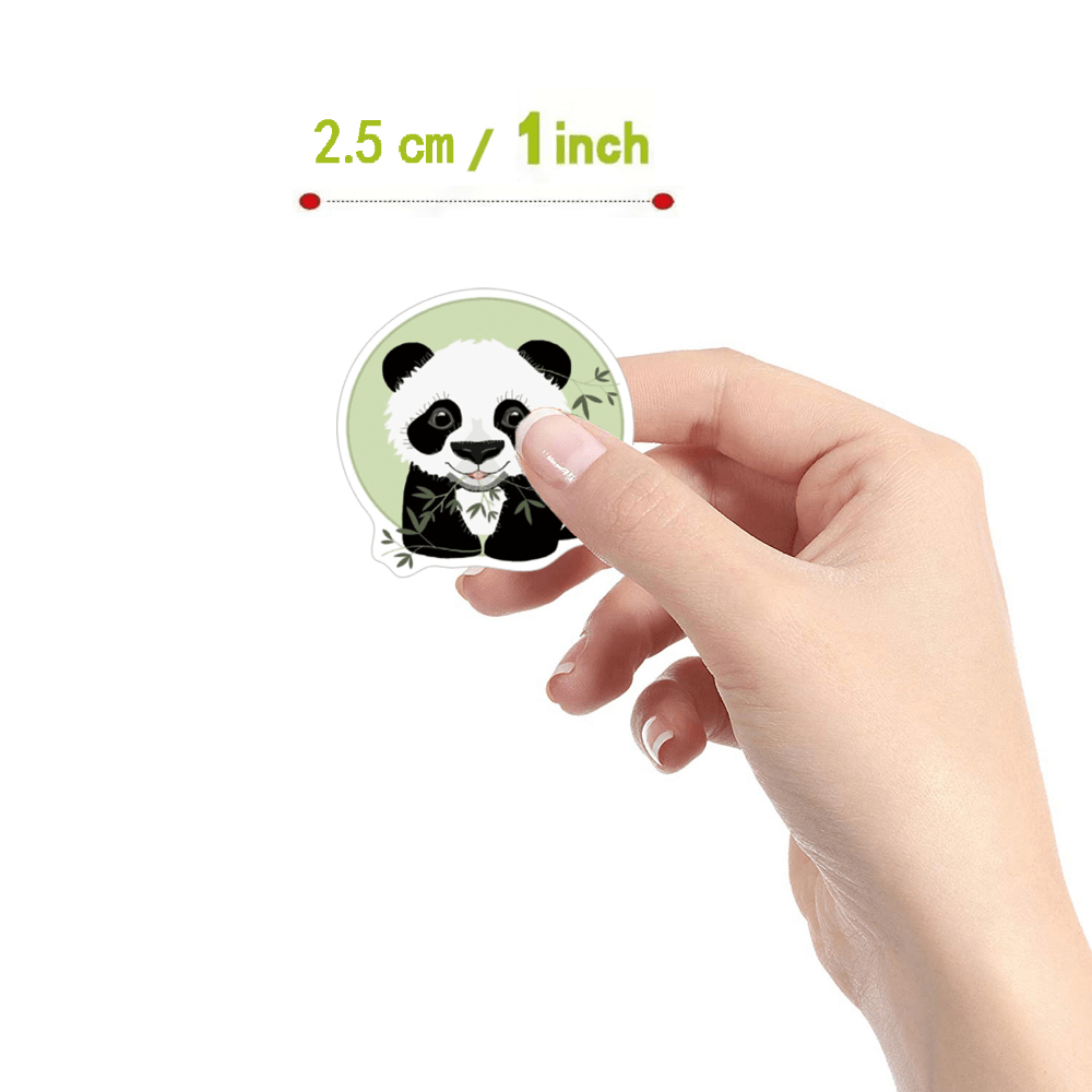 500pcs Panda Stickers 2.54cm 10 Patterns Animals Cartoon Waterproof Stickers