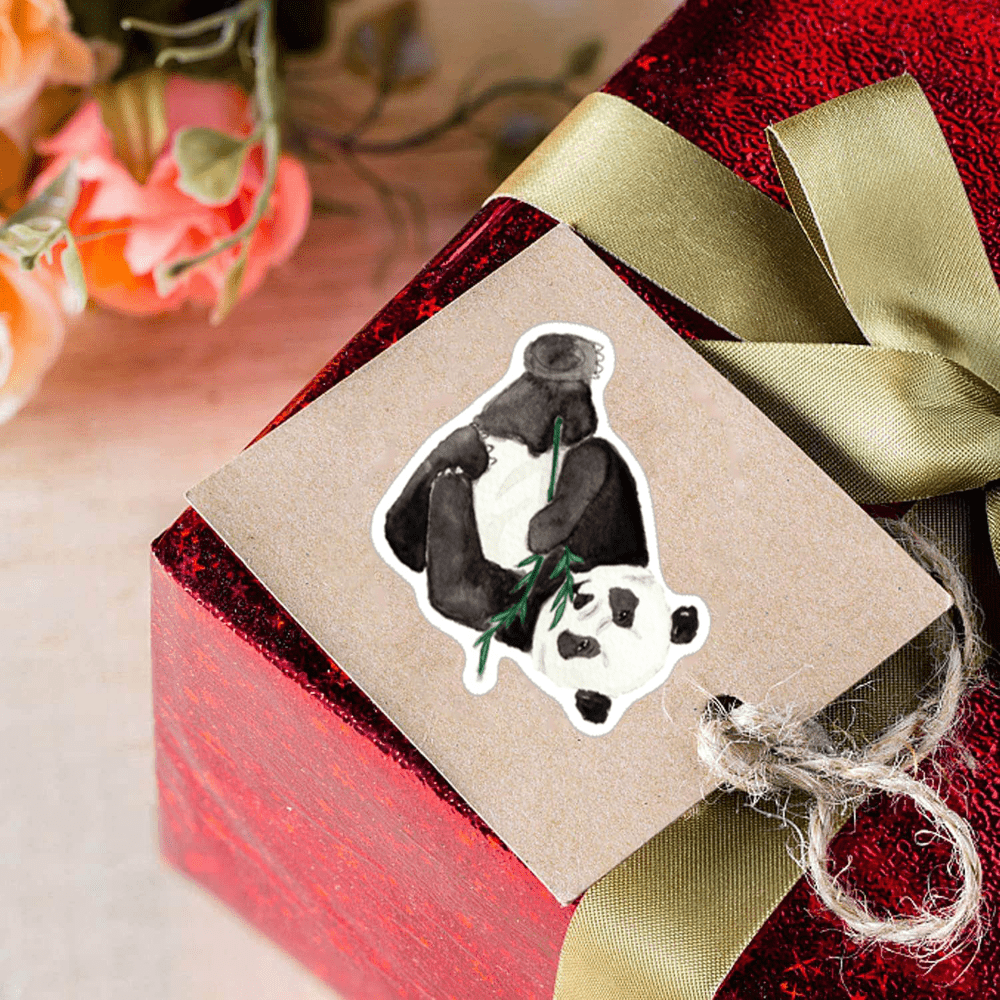 500pcs Panda Stickers 2.54cm 10 Patterns Animals Cartoon Waterproof Stickers