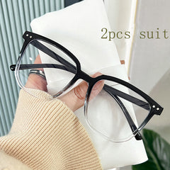 2pcs Light Blocking Glasses Clear Lens Anti Eyestrain Computer Gaming Glasses