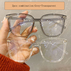 2pcs Light Blocking Glasses Clear Lens Anti Eyestrain Computer Gaming Glasses