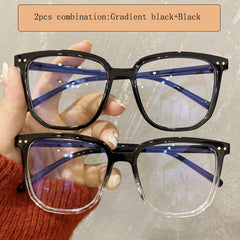 2pcs Light Blocking Glasses Clear Lens Anti Eyestrain Computer Gaming Glasses