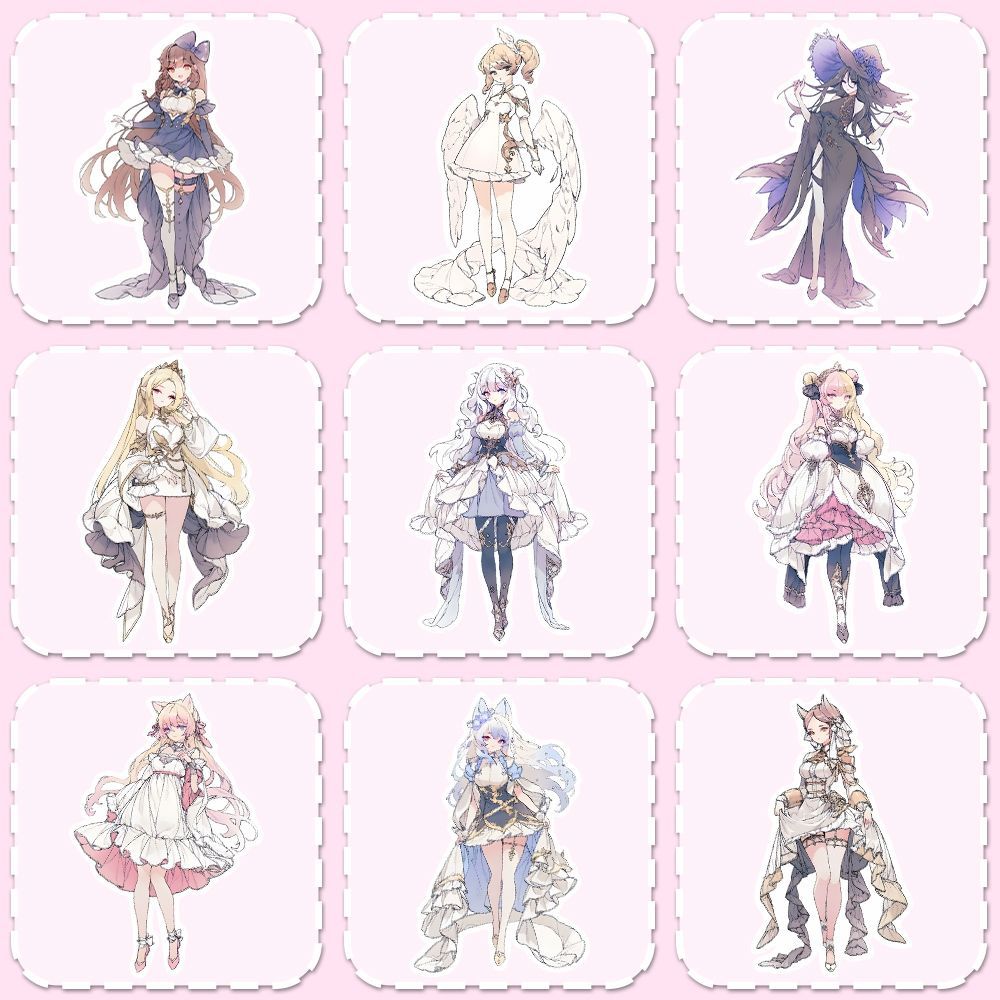54pcs Anime Girl Album Stickers DIY Computer Washi Scrapbooking Stickers