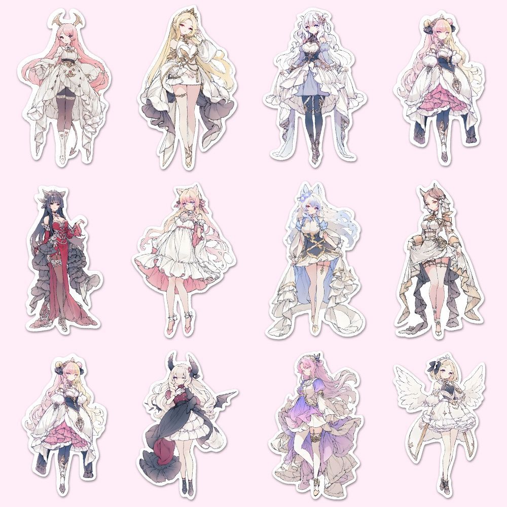 54pcs Anime Girl Album Stickers DIY Computer Washi Scrapbooking Stickers