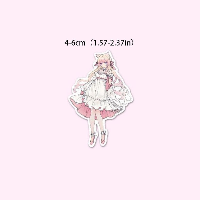 54pcs Anime Girl Album Stickers DIY Computer Washi Scrapbooking Stickers