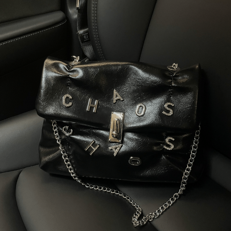 Rhinestone Letter Studded Crossbody Bag