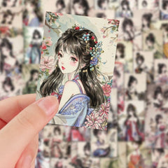 54pcs Ink Painting Girl Stickers for Scrapbooking Arts & Crafts