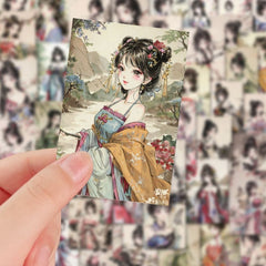 54pcs Ink Painting Girl Stickers for Scrapbooking Arts & Crafts