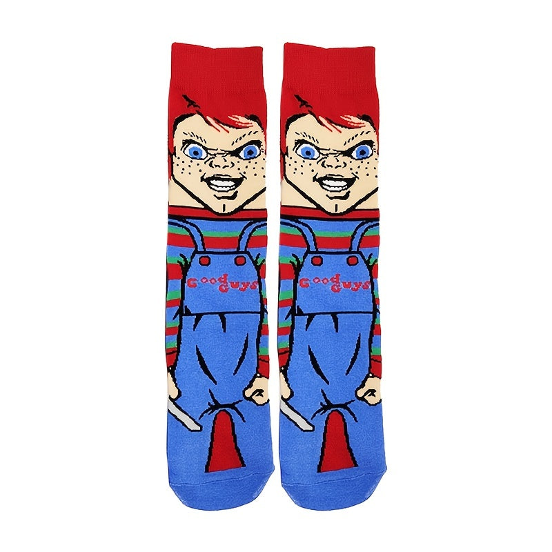 10 Pairs Kids Cartoon Anime Socks Cotton Crew Skateboard Funny Novelty Socks