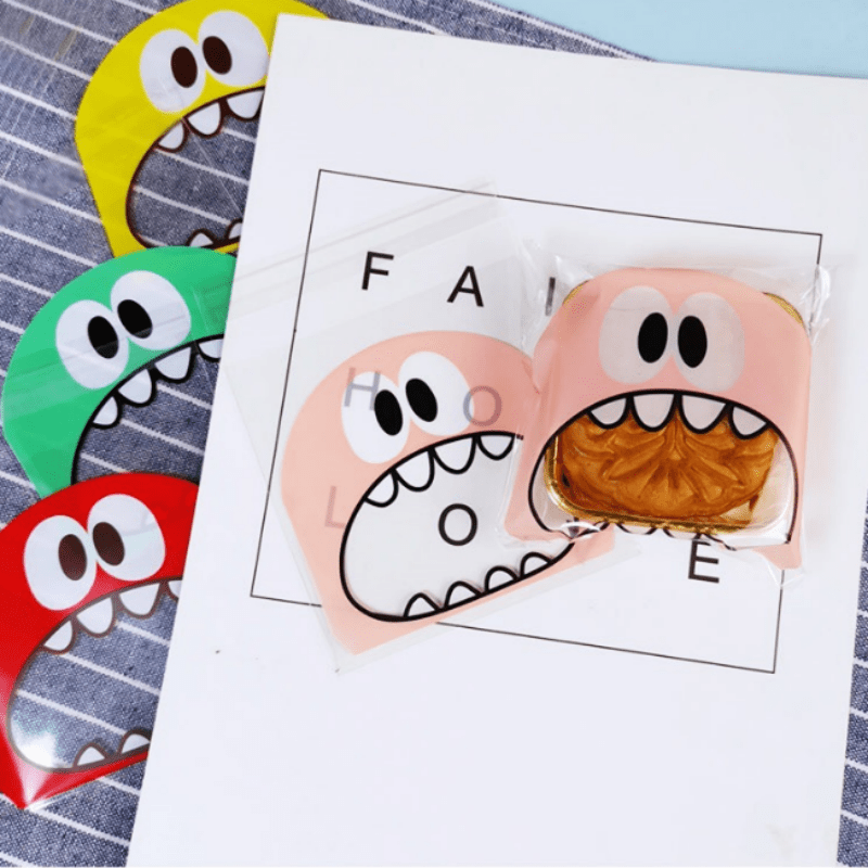100pcs Monster Cookie Candy Bags for Baking