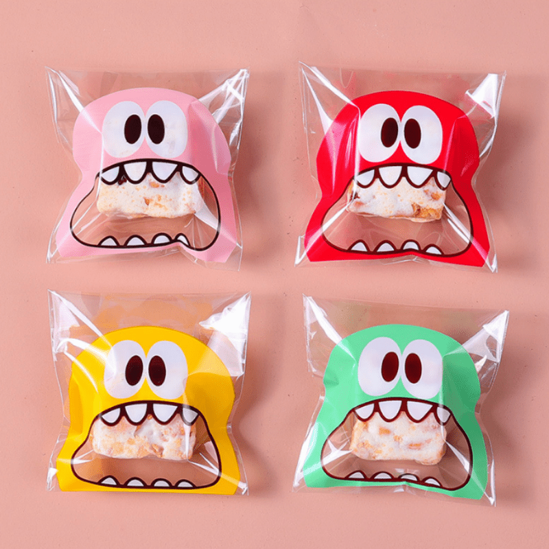 100pcs Monster Cookie Candy Bags for Baking