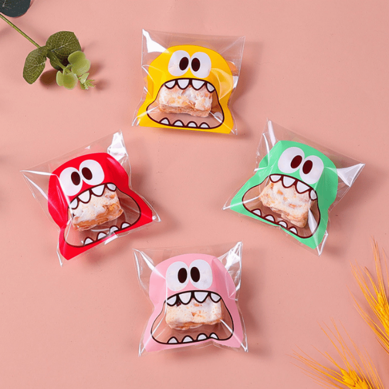 100pcs Monster Cookie Candy Bags for Baking