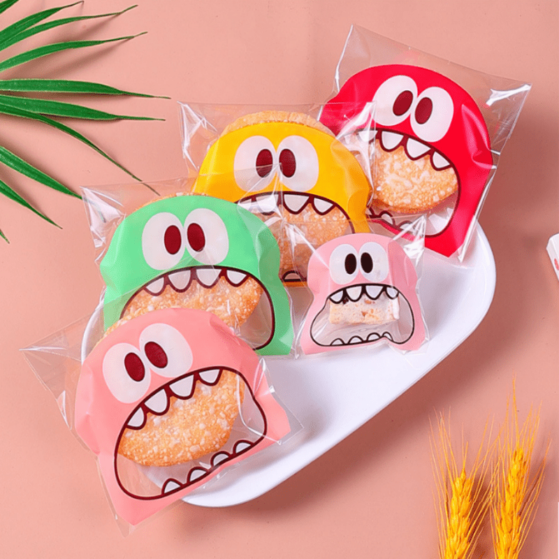100pcs Monster Cookie Candy Bags for Baking