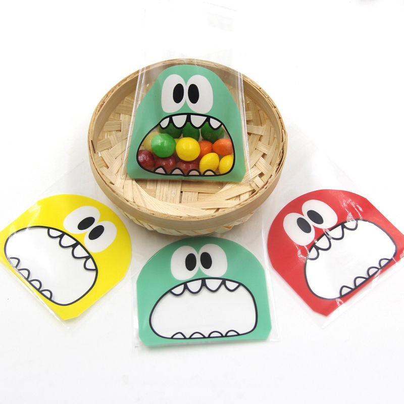 100pcs Monster Cookie Candy Bags for Baking