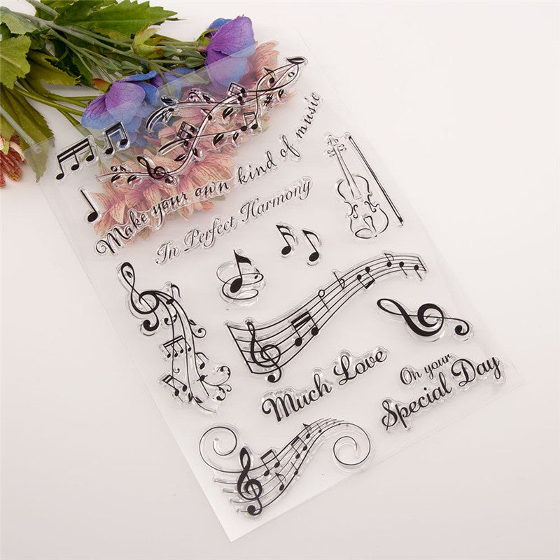 Music Score Clear Silicone Stamp for DIY Scrapbooking
