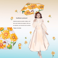 Portable Floral Sunshade Umbrella Rain Or Shine Dual-use Umbrella