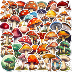 50pcs Mushroom Waterproof Stickers for Car Laptop Phone DIY