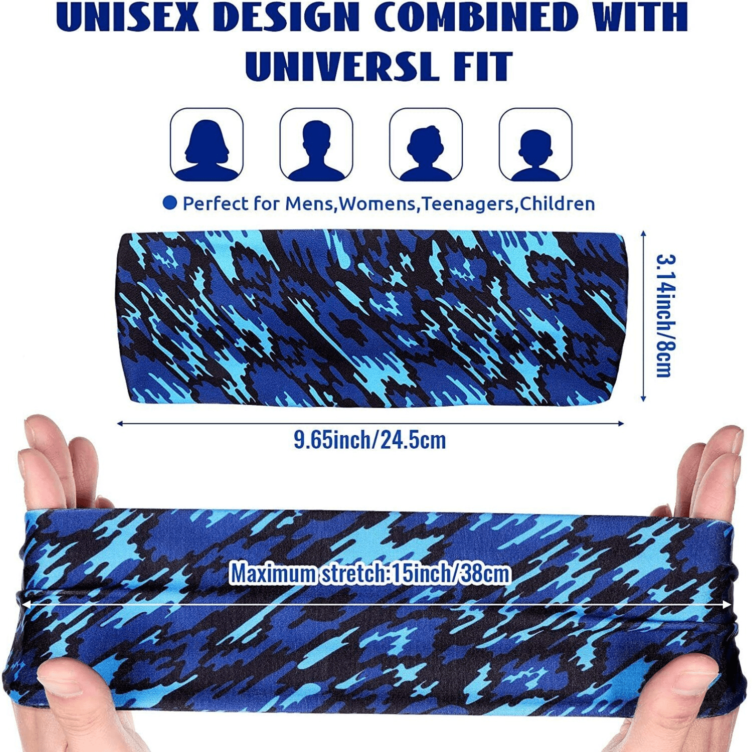 2 Packs Men's Sweat Sweatband Headband for Yoga Running