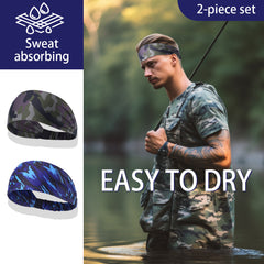 2 Packs Men's Sweat Sweatband Headband for Yoga Running