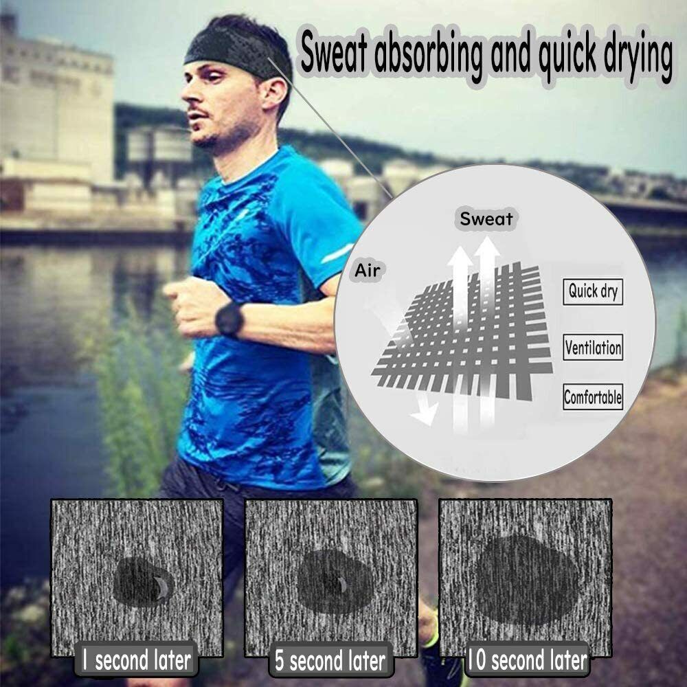 2 Packs Men's Sweat Sweatband Headband for Yoga Running