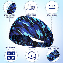 2 Packs Men's Sweat Sweatband Headband for Yoga Running