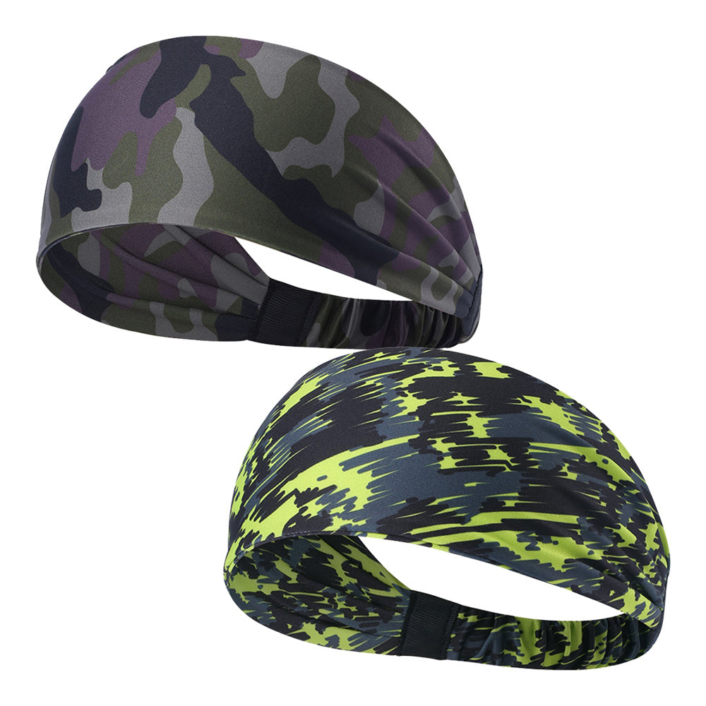 2 Packs Men's Sweat Sweatband Headband for Yoga Running