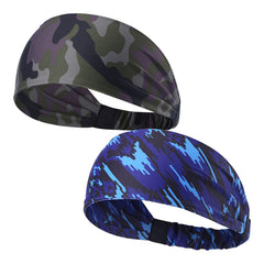 2 Packs Men's Sweat Sweatband Headband for Yoga Running
