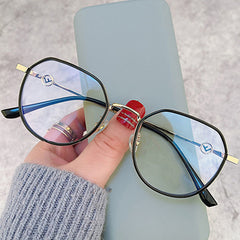 Clear Lens Light Blocking Glasses Metal Frame Anti Eyestrain