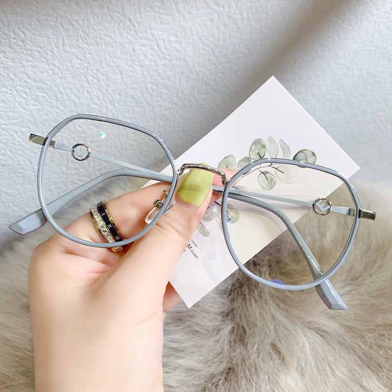 Clear Lens Light Blocking Glasses Metal Frame Anti Eyestrain