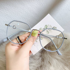 Clear Lens Light Blocking Glasses Metal Frame Anti Eyestrain