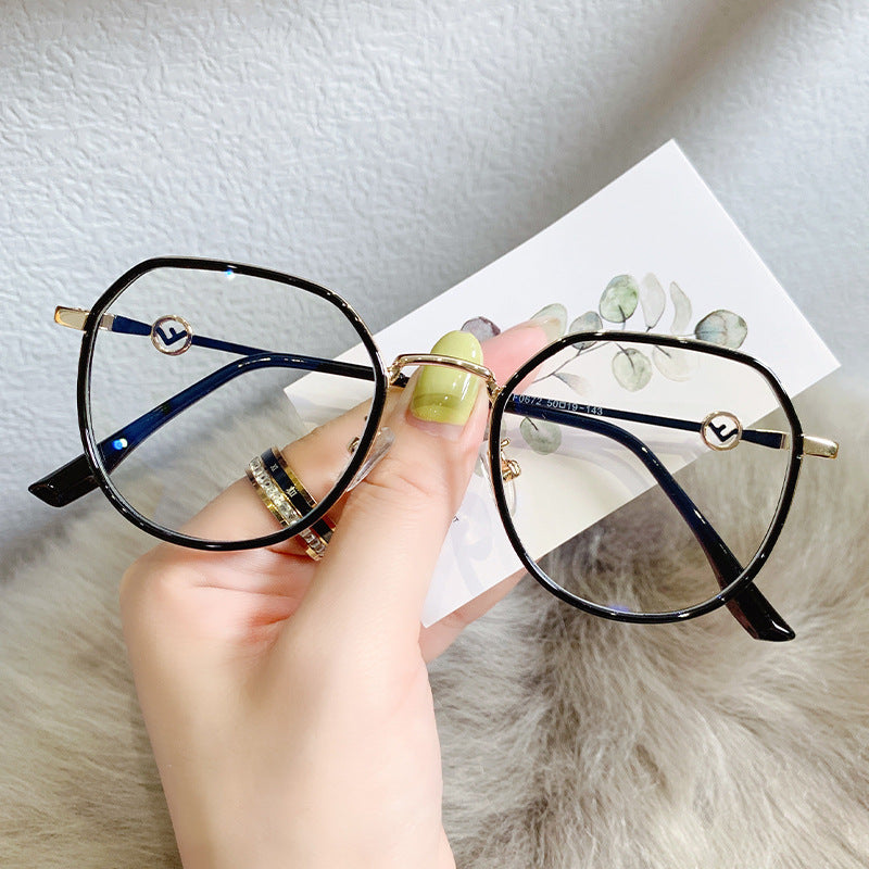 Clear Lens Light Blocking Glasses Metal Frame Anti Eyestrain