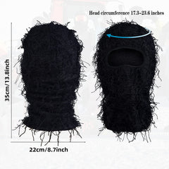 Distressed Ski Mask Knitting Winter Windproof Full Face Mask For Men Women