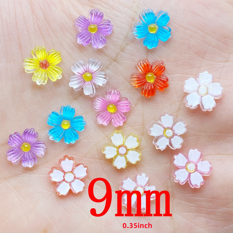 10pcs Mixed Mini Floret Cabochons for DIY Crafts Jewelry Hair Accessories