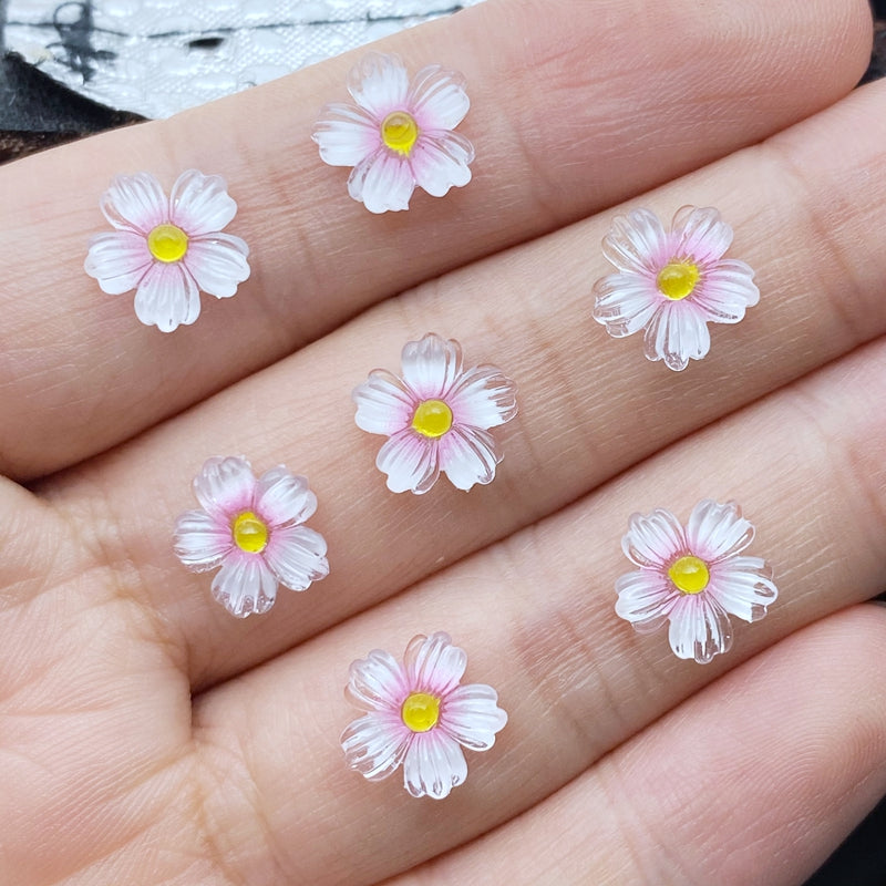 10pcs Mixed Mini Floret Cabochons for DIY Crafts Jewelry Hair Accessories