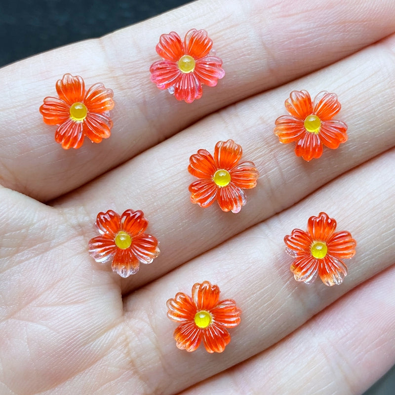 10pcs Mixed Mini Floret Cabochons for DIY Crafts Jewelry Hair Accessories
