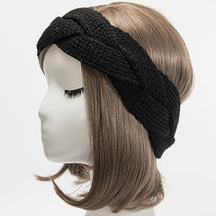 Braided Knit Headband Windproof Ear Protection Hair Band Soft Elastic Headband