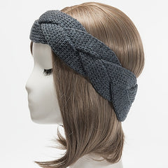 Braided Knit Headband Windproof Ear Protection Hair Band Soft Elastic Headband
