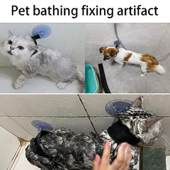 Pet Bathing Tool with Traction Rope and Suction Cup Hook