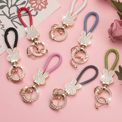 Rhinestone Keychain Car Metal Keychain Leather Bracelet Wristlet