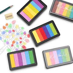 6pcs Colors Ink Pad for Rubber Stamps Paper Wood Fabric